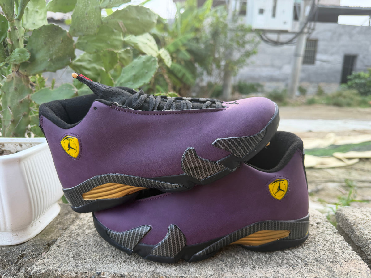 Air Jordan 14 Retro Custom Low-Top – Purple Suede / Carbon Fiber