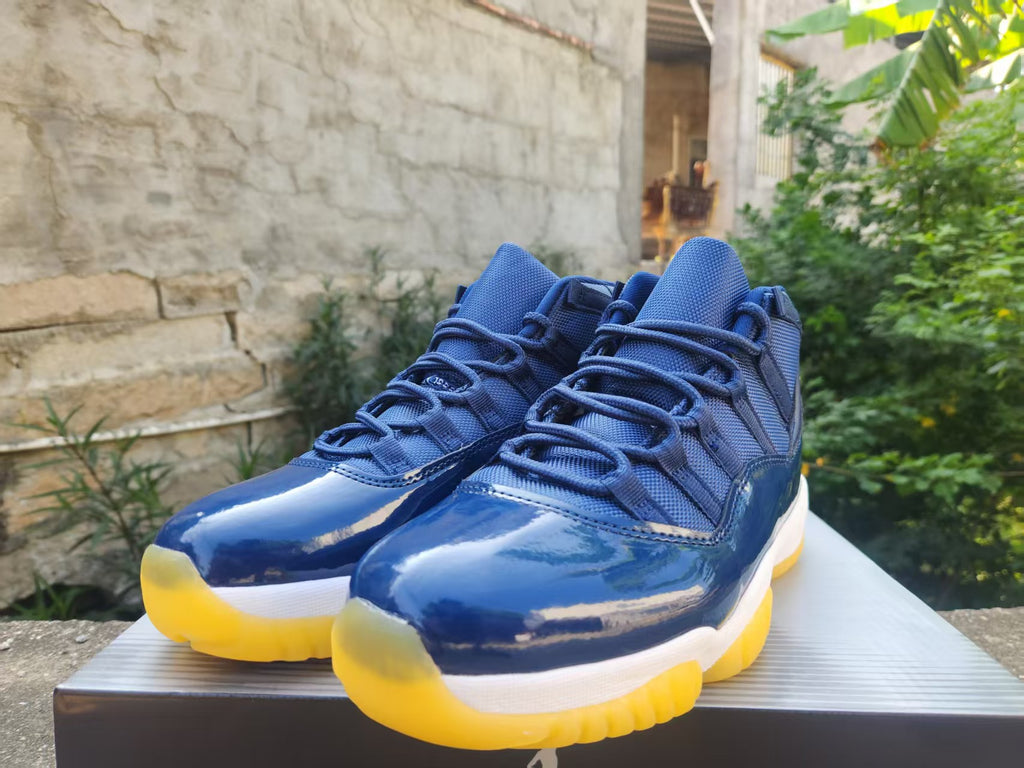 AJ11-Inspired High-Top Sneaker 'Style 06' – Midnight Navy / Yellow