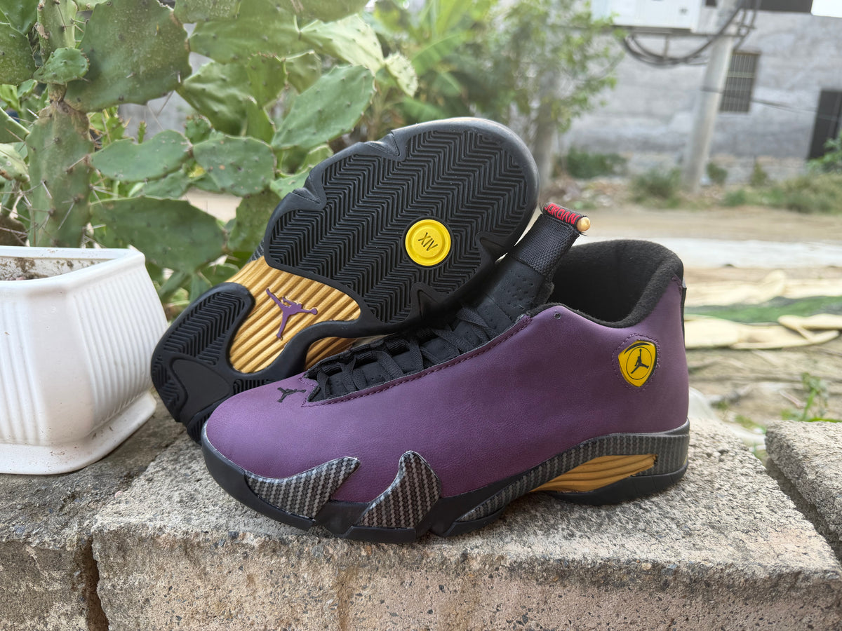 Air Jordan 14 Retro Custom Low-Top – Purple Suede / Carbon Fiber