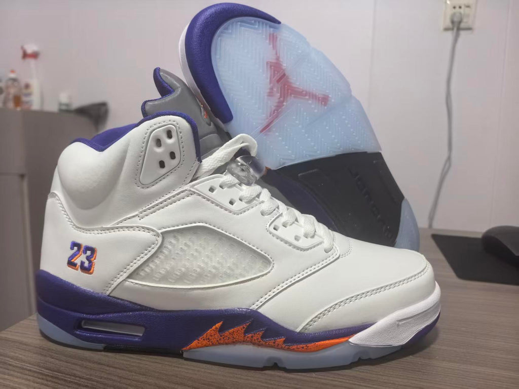 Air Jordan 5 Retro – White / Purple / Orange