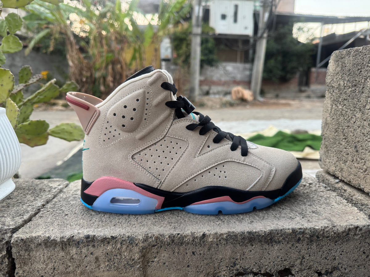 Air Jordan 6 Retro – Beige / Pink / Gradient Blue