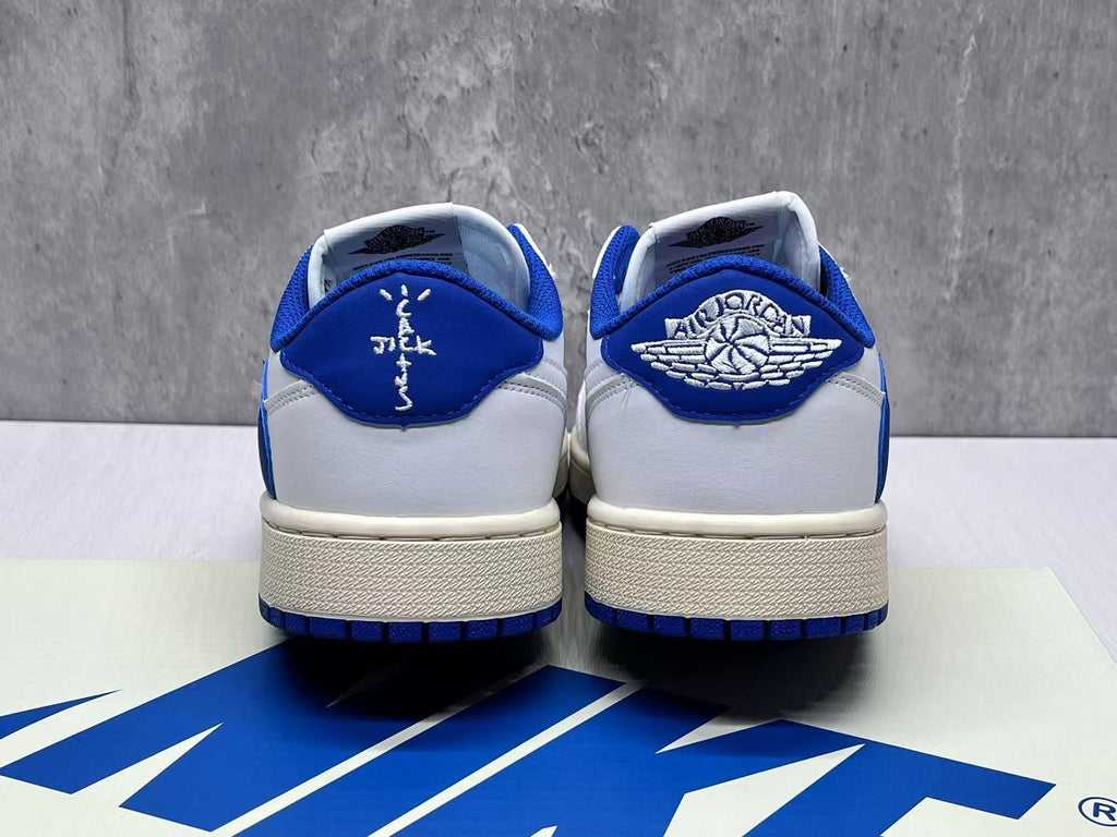 Air Jordan 1 Retro Low OG SP Fragment x Travis Scott Sail Military Blue