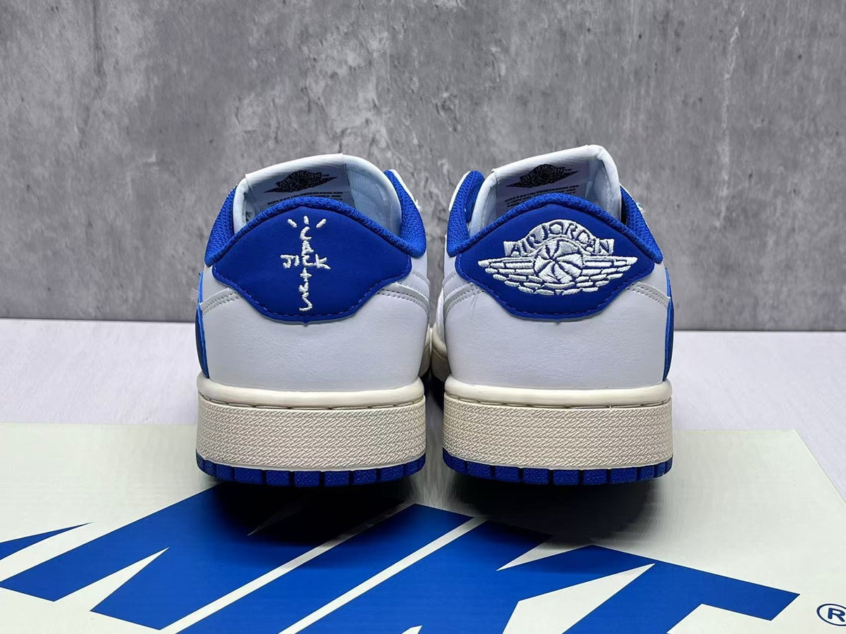 Air Jordan 1 Retro Low OG SP Fragment x Travis Scott Sail Military Blue
