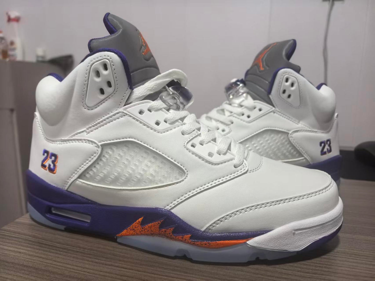 Air Jordan 5 Retro – White / Purple / Orange