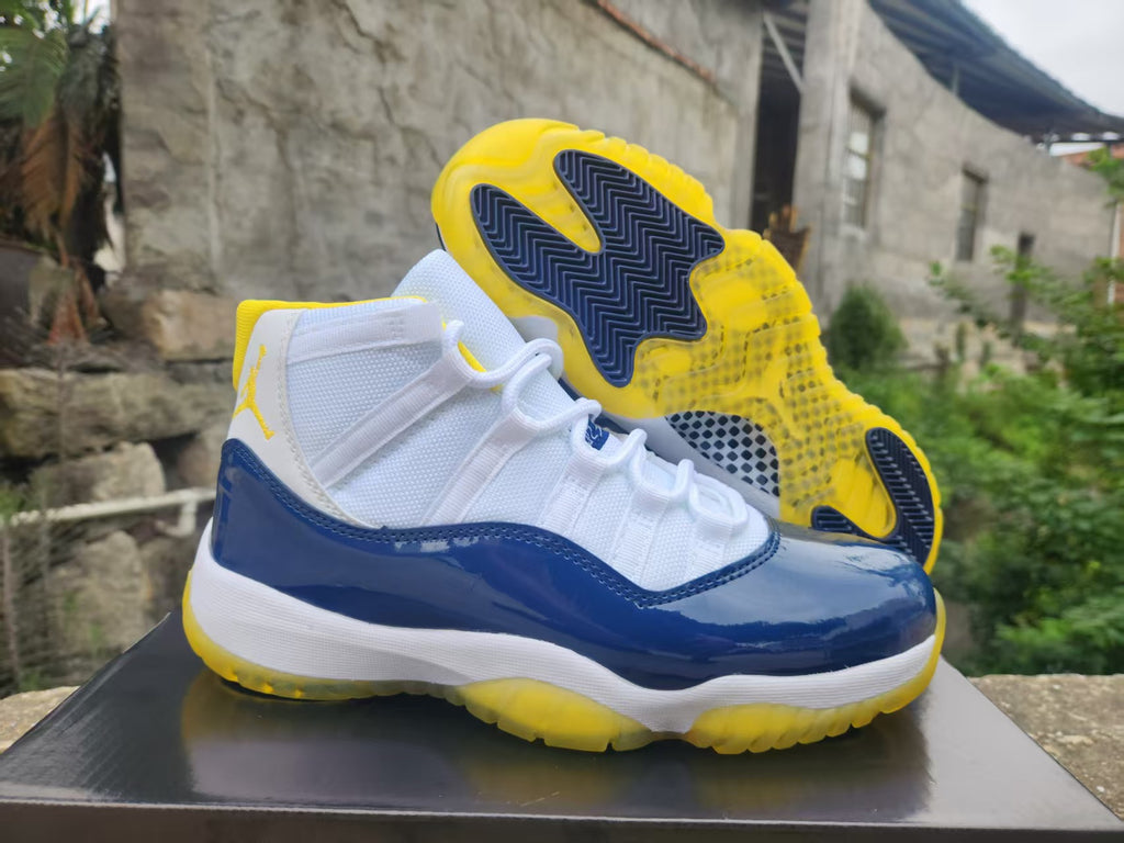 Air Jordan 11 Retro Custom 'Michigan' – White / Navy / Yellow (2026)