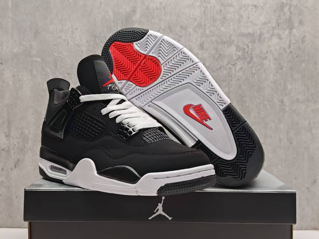 Air Jordan 4 Retro – Black Suede / Red