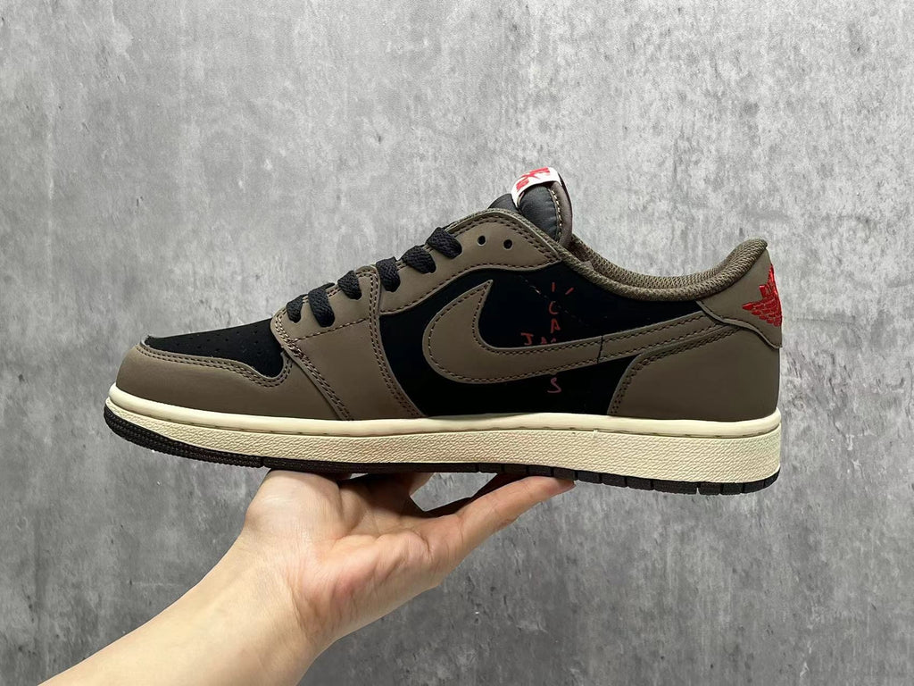 Air Jordan 1 Low 'Black-Brown Reverse Swoosh'