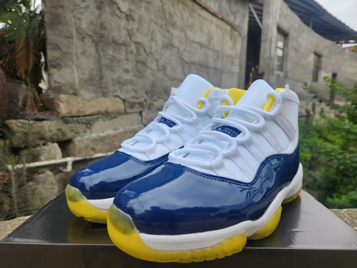 Air Jordan 11 Retro Custom 'Michigan' – White / Navy / Yellow (2026)
