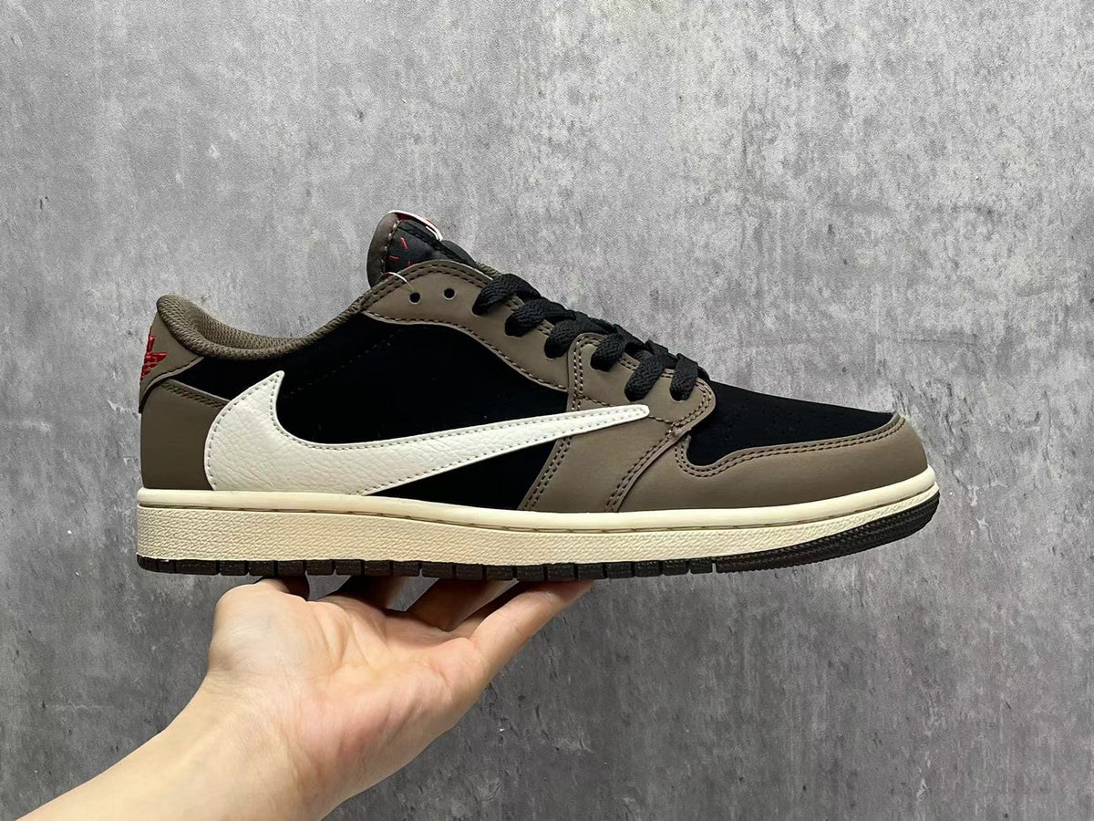 Air Jordan 1 Low 'Black-Brown Reverse Swoosh'