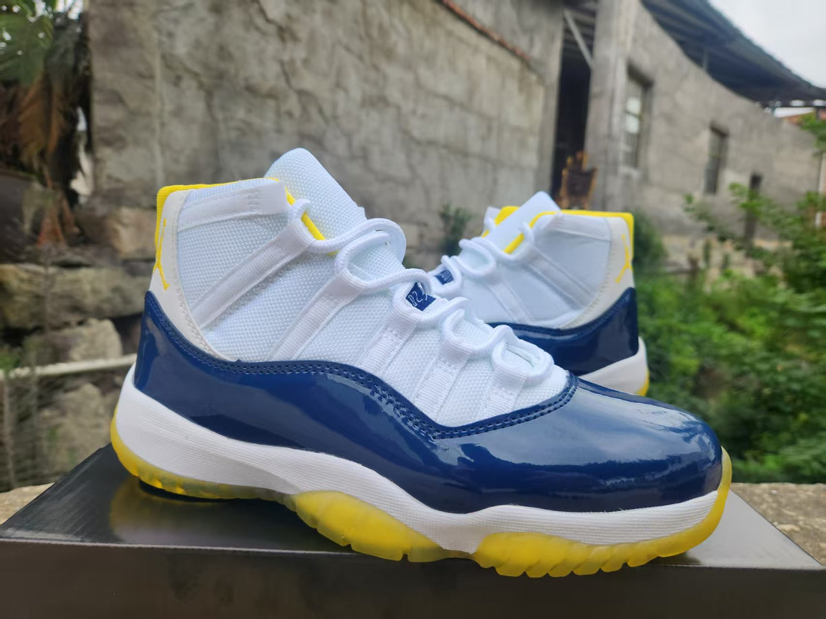 Air Jordan 11 Retro Custom 'Michigan' – White / Navy / Yellow (2026)